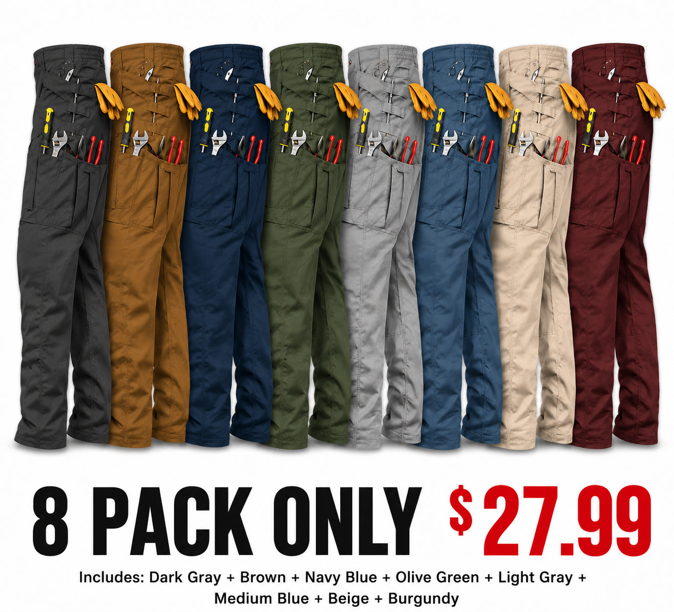 Men's Cargo Pants,Tactical Pants for Men Stretch,Durable Ripstop EDC Work Pants for Hiking